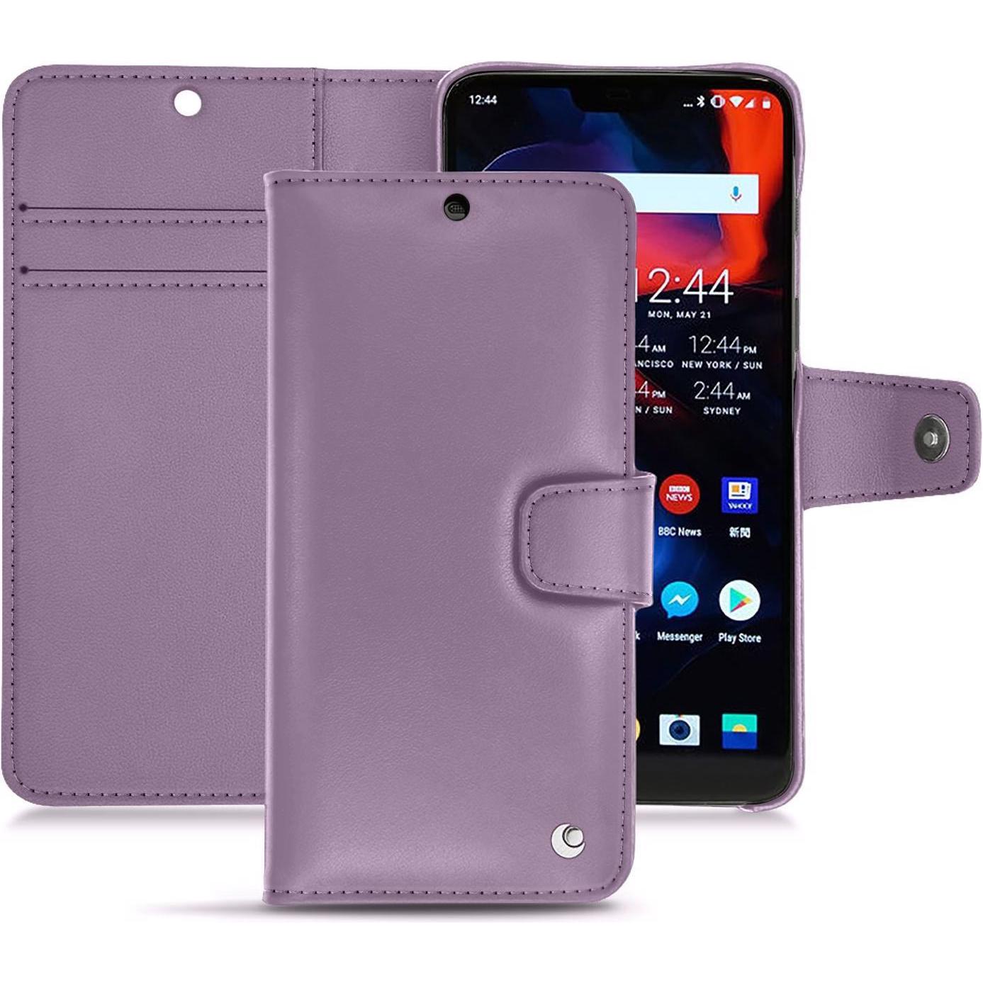 Noreve Lederschutzhülle Wallet (OnePlus 6), Smartphone Hülle, Violett
