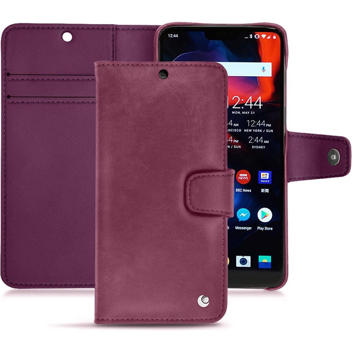 Noreve Lederschutzhülle Wallet (OnePlus 6), Smartphone Hülle, Violett
