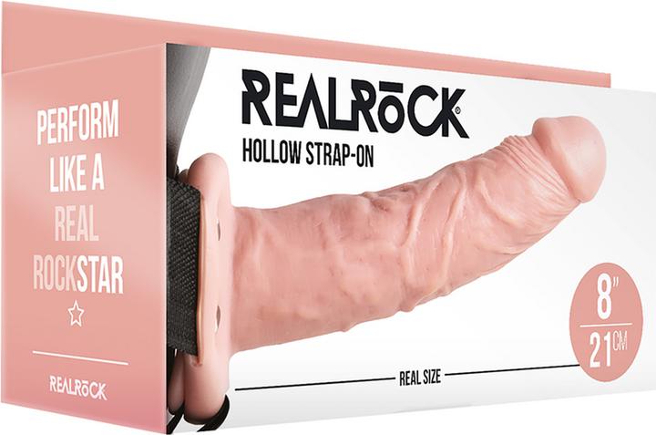 Actual product image RealRock Hollow Strap-on without Balls - 8" / 20,5 cm