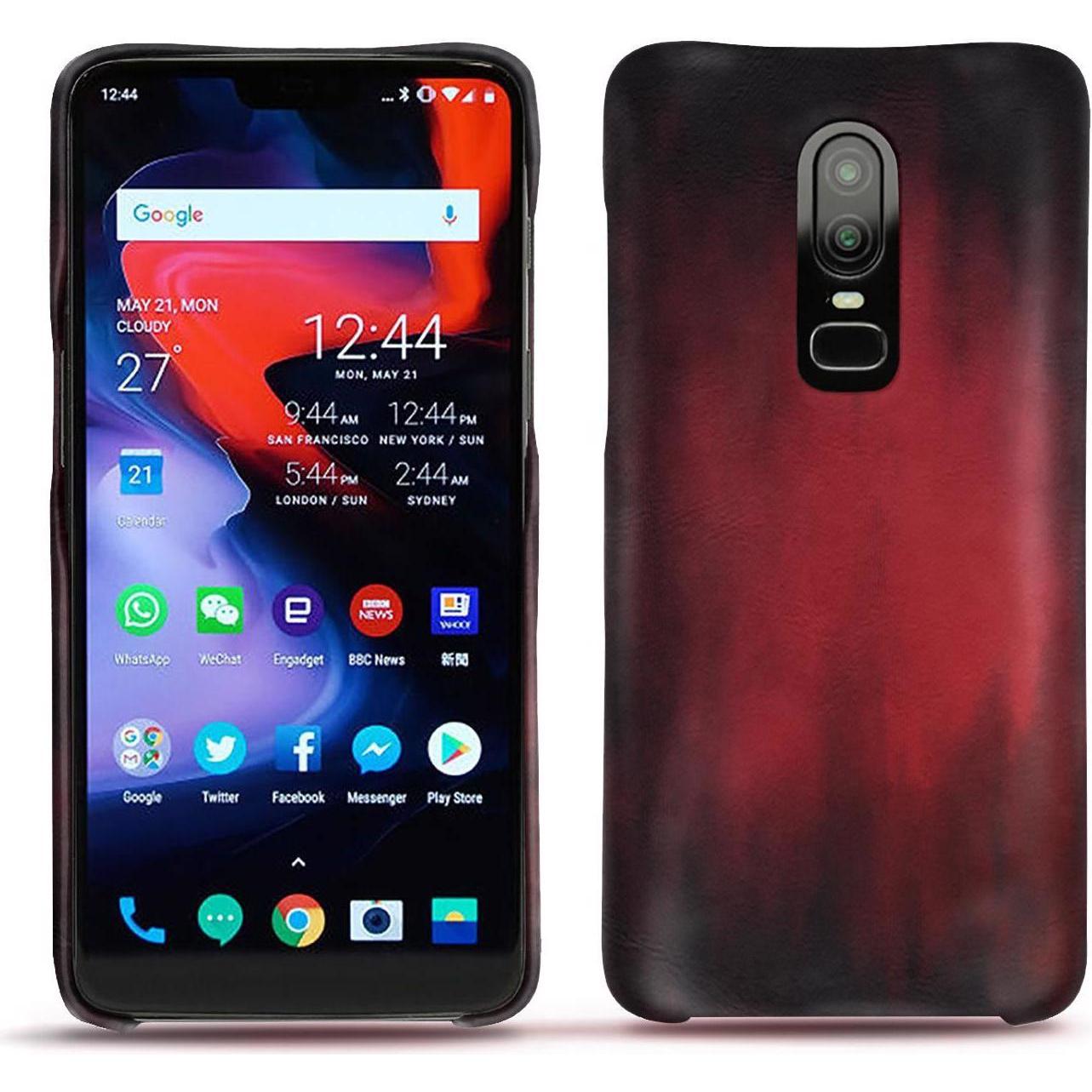 Noreve Lederschutzhülle (OnePlus 6), Smartphone Hülle, Rot