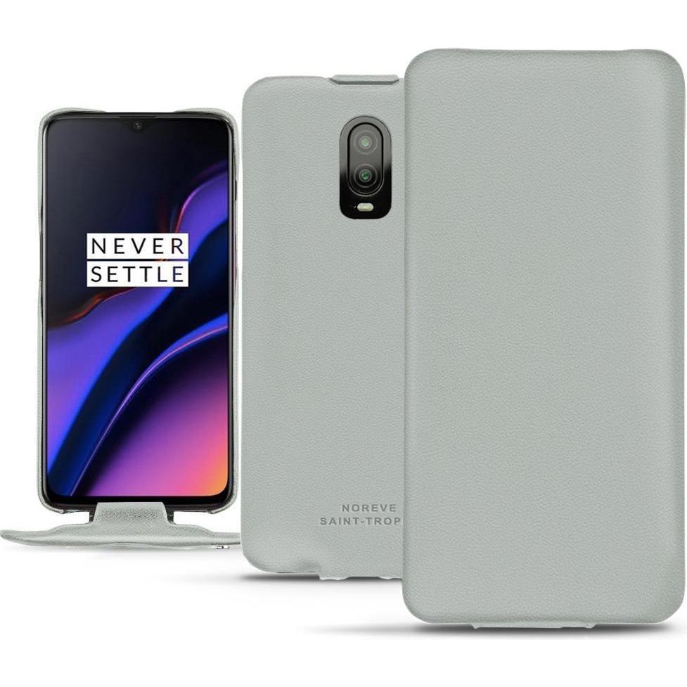 Noreve Lederschutzhülle vertikal (OnePlus 6T), Smartphone Hülle, Grau