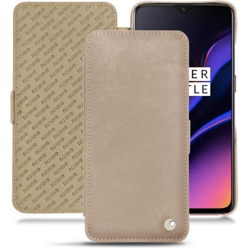 Noreve Lederschutzhülle horizontal (OnePlus 6T), Smartphone Hülle, Beige