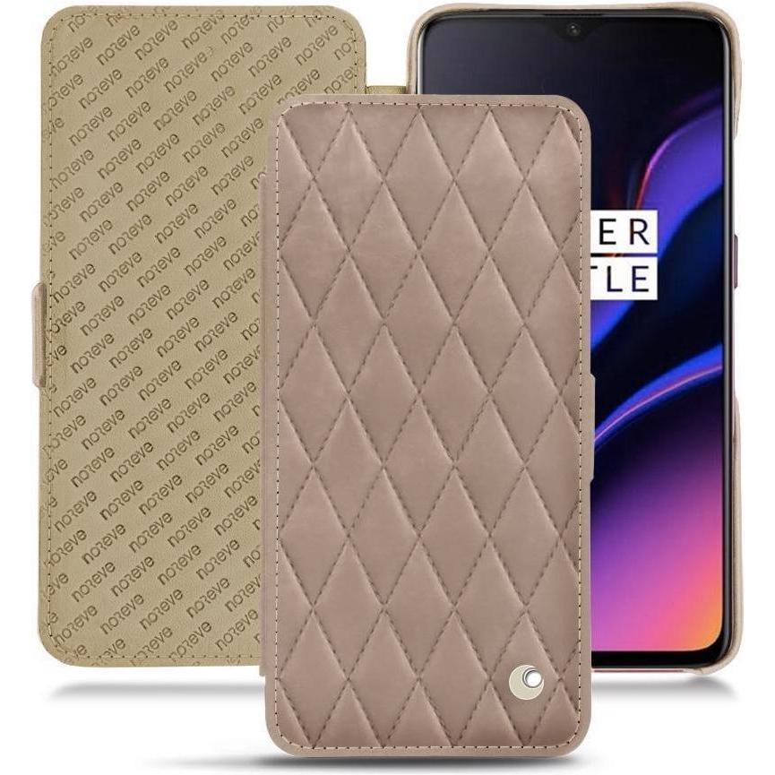 Noreve Lederschutzhülle horizontal (OnePlus 6T), Smartphone Hülle, Beige