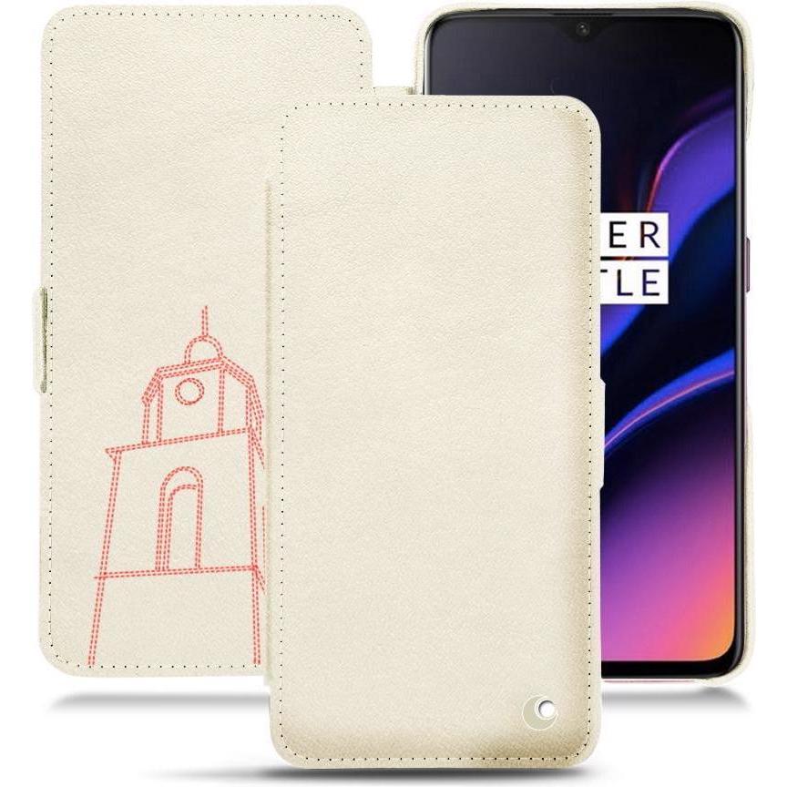 Noreve Lederschutzhülle horizontal (OnePlus 6T), Smartphone Hülle, Weiss
