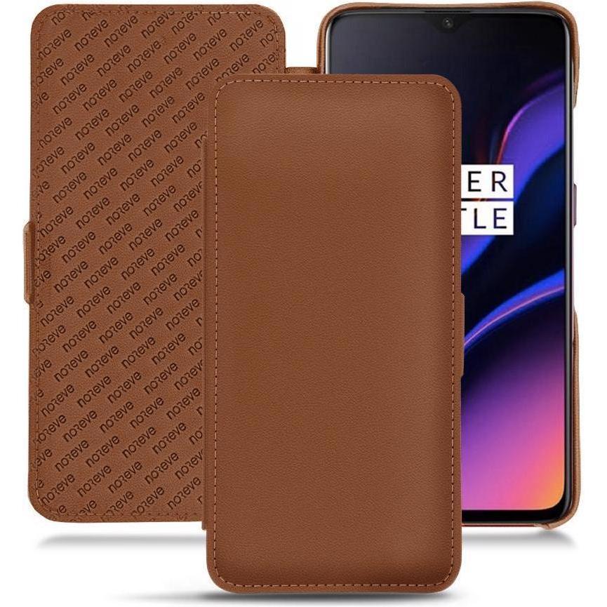 Noreve Lederschutzhülle horizontal (OnePlus 6T), Smartphone Hülle, Braun