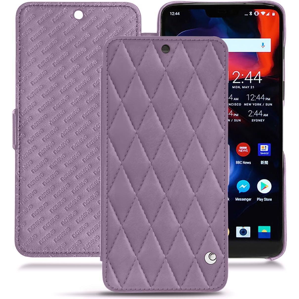 Noreve Lederschutzhülle horizontal (OnePlus 6), Smartphone Hülle, Violett
