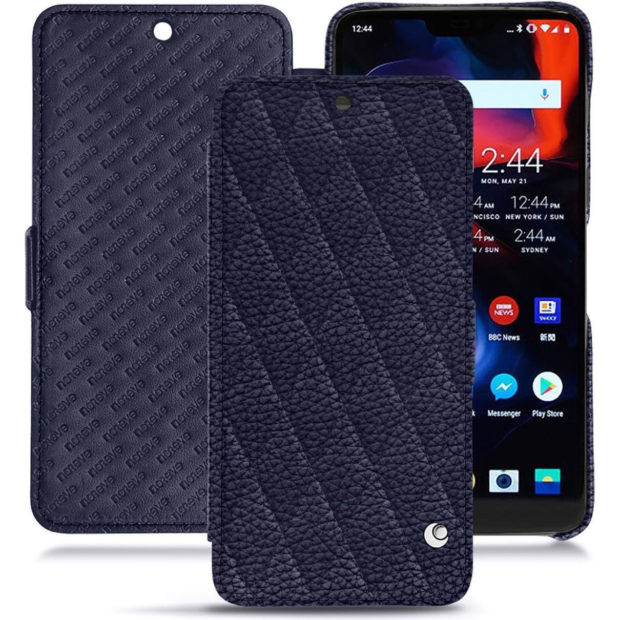 Noreve Lederschutzhülle horizontal (OnePlus 6), Smartphone Hülle, Violett