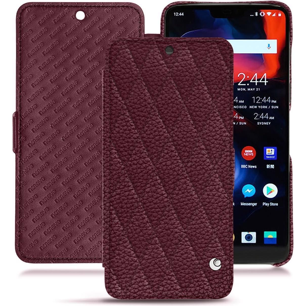 Noreve Lederschutzhülle horizontal (OnePlus 6), Smartphone Hülle, Violett