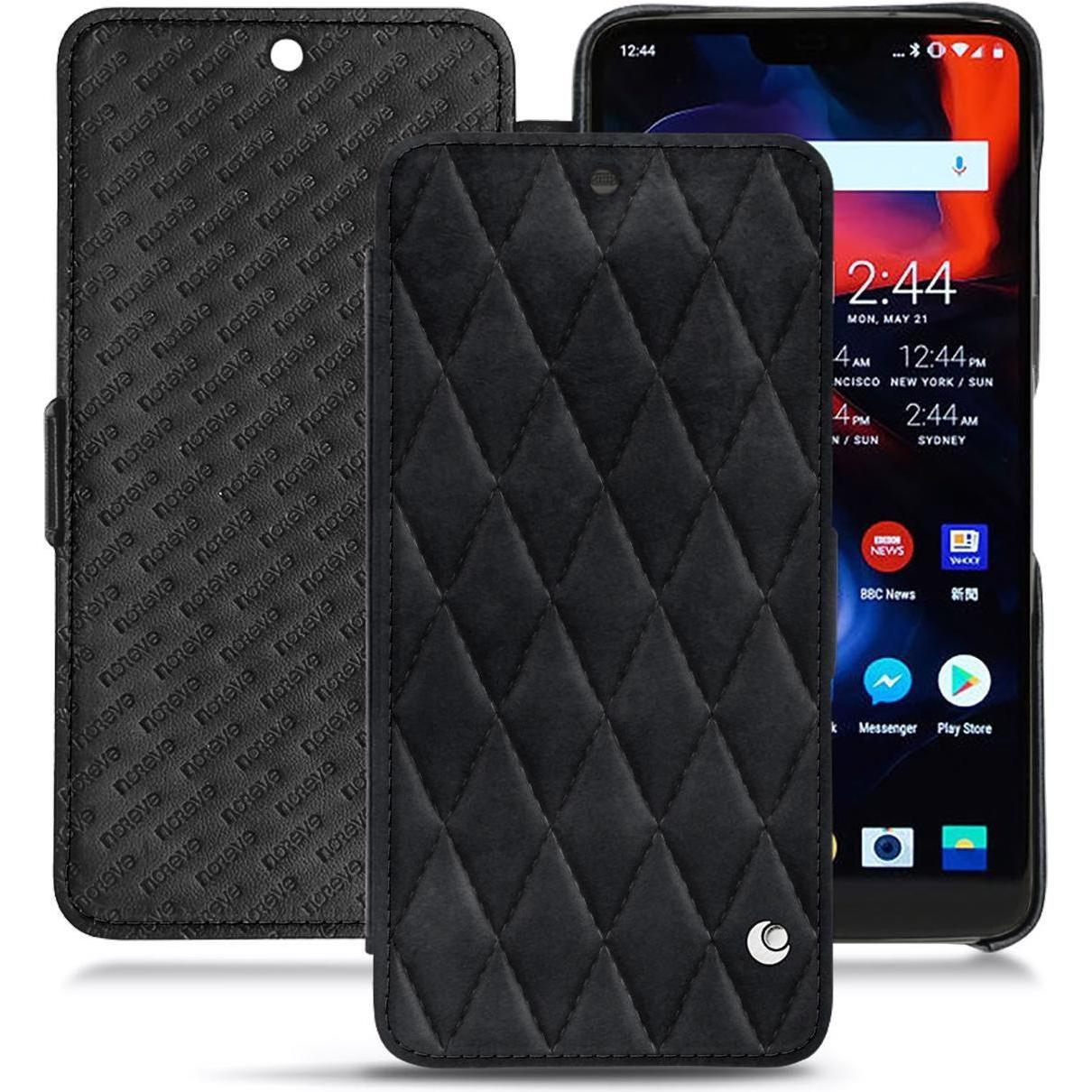 Noreve Lederschutzhülle horizontal (OnePlus 6), Smartphone Hülle, Schwarz