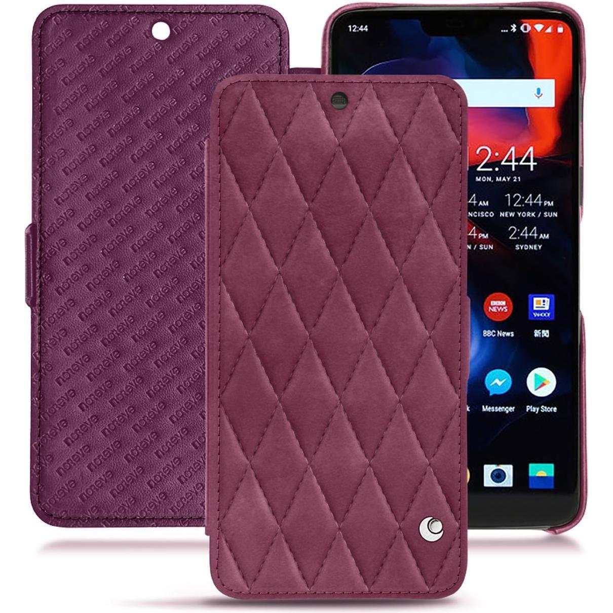 Noreve Lederschutzhülle horizontal (OnePlus 6), Smartphone Hülle, Violett