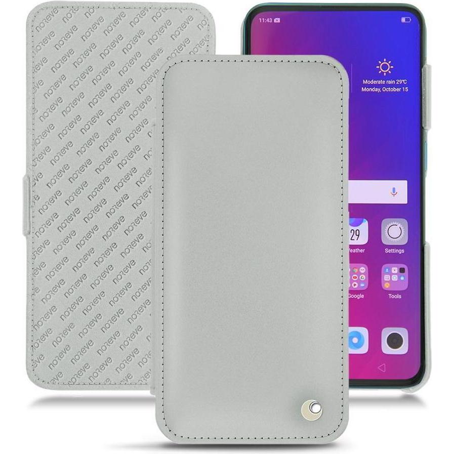 Noreve Lederschutzhülle horizontal (Oppo Find X), Smartphone Hülle, Grau