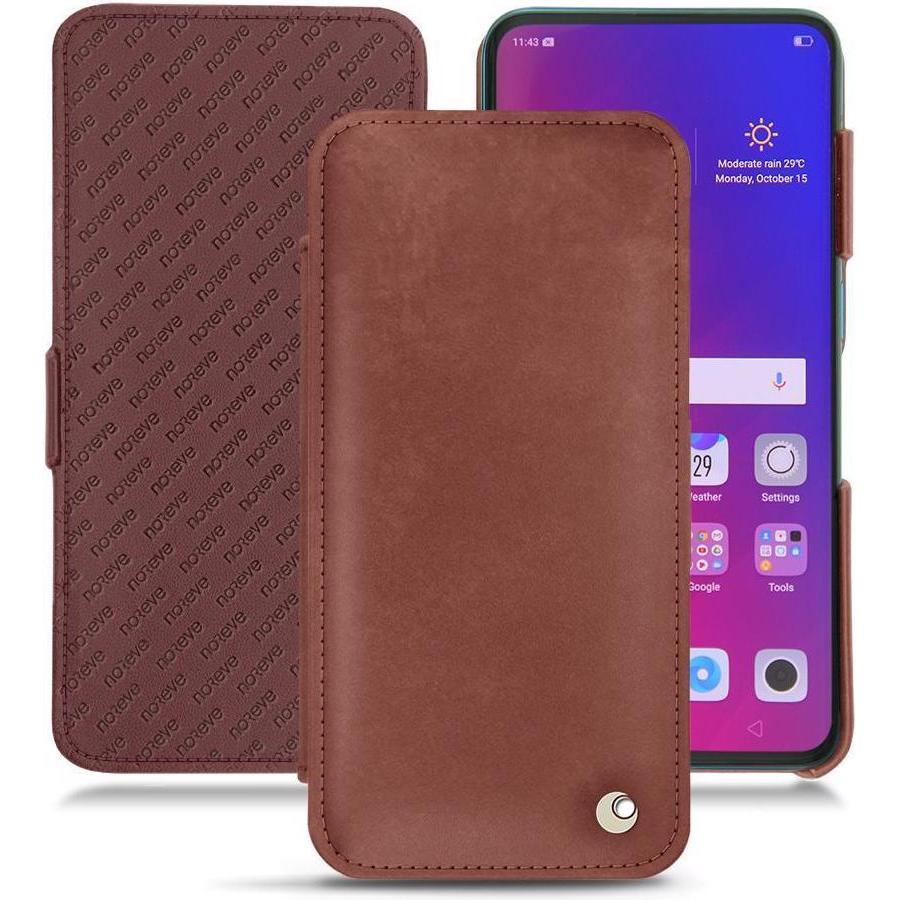 Noreve Lederschutzhülle horizontal (Oppo Find X), Smartphone Hülle, Rot