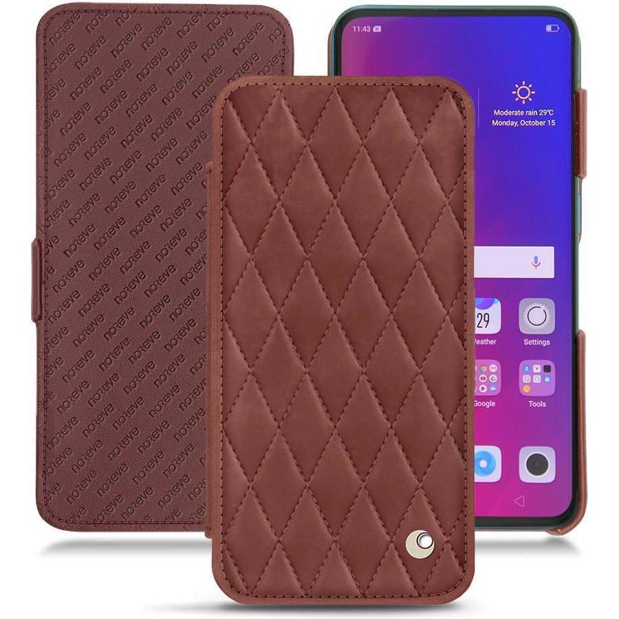 Noreve Lederschutzhülle horizontal (Oppo Find X), Smartphone Hülle, Rot