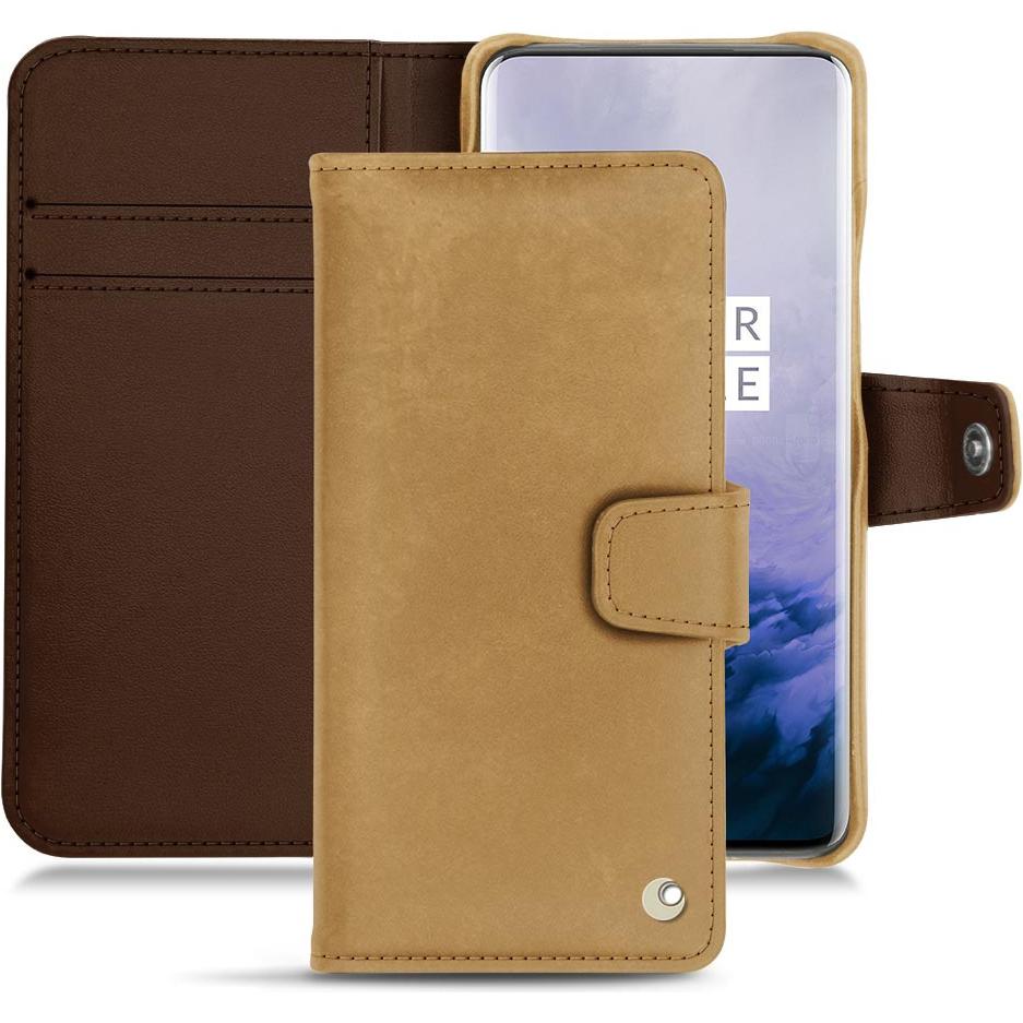 Noreve Lederschutzhülle Wallet (OnePlus 7 Pro), Smartphone Hülle, Braun