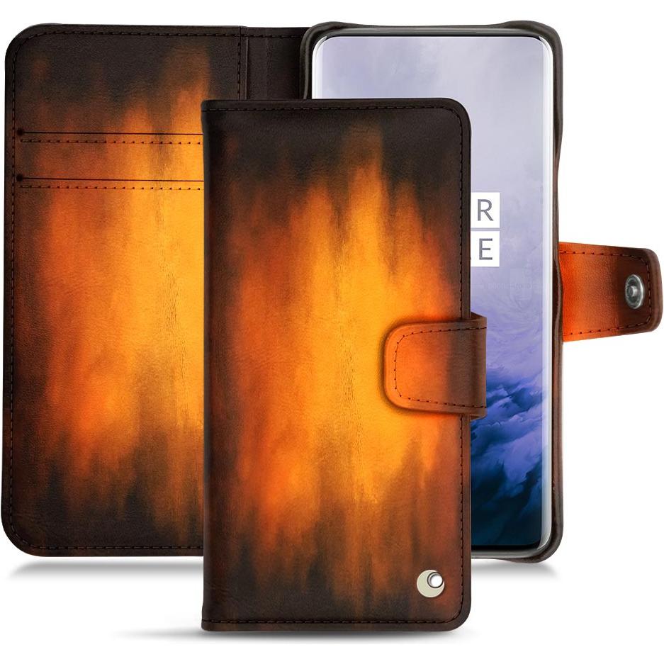 Noreve Lederschutzhülle Wallet (OnePlus 7 Pro), Smartphone Hülle, Violett