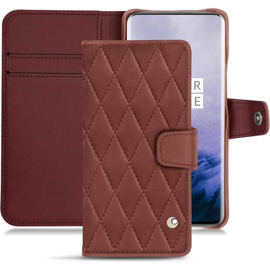 Noreve Lederschutzhülle Wallet (OnePlus 7 Pro), Smartphone Hülle, Rot
