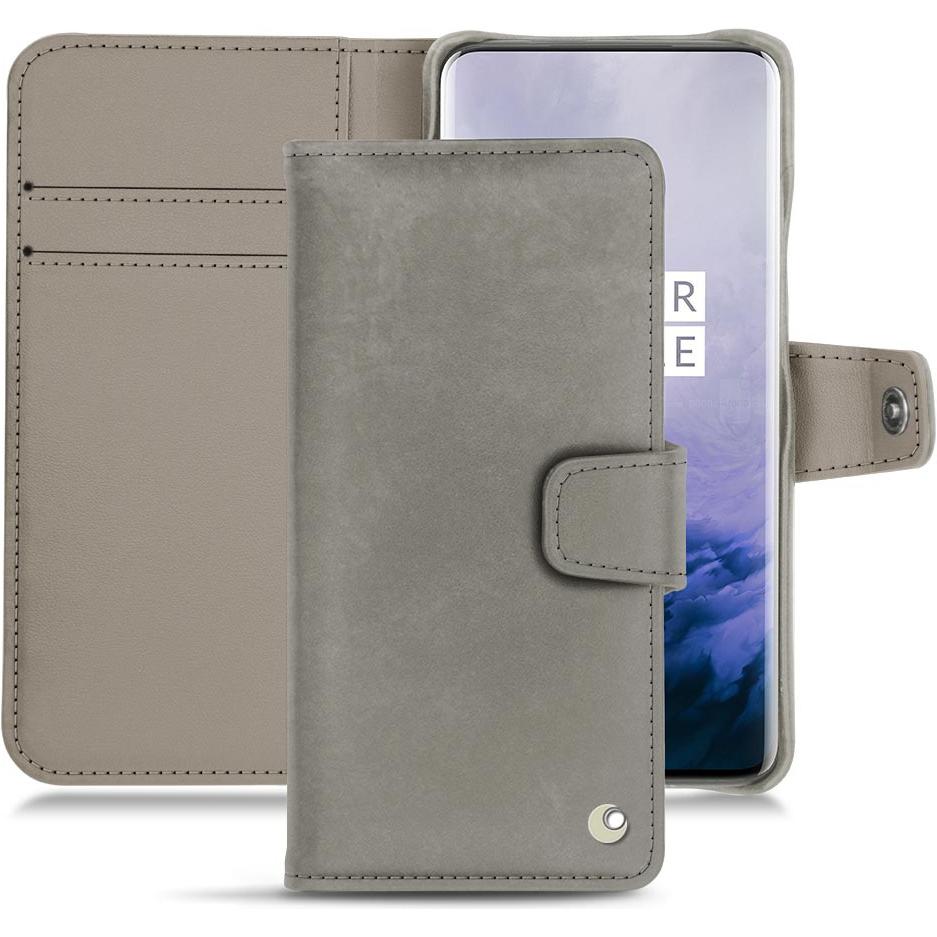 Noreve Lederschutzhülle Wallet (OnePlus 7 Pro), Smartphone Hülle, Grau