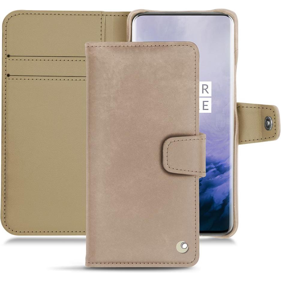 Noreve Lederschutzhülle Wallet (OnePlus 7 Pro), Smartphone Hülle, Beige