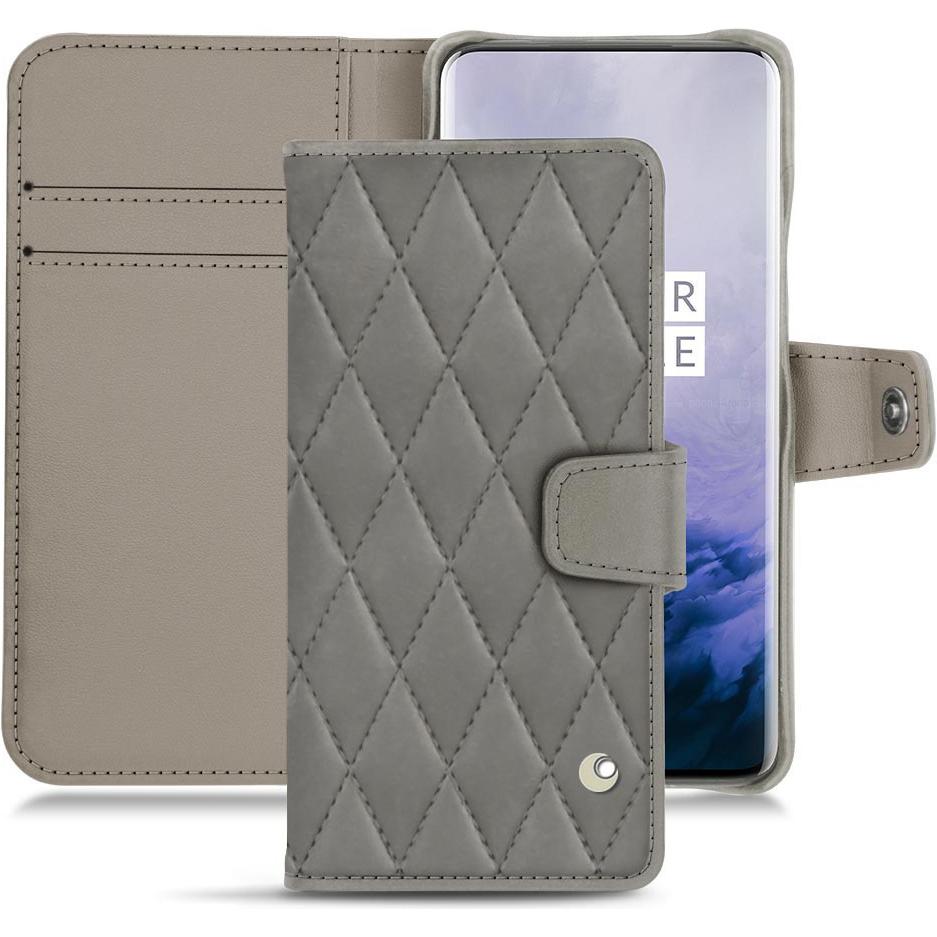 Noreve Lederschutzhülle Wallet (OnePlus 7 Pro), Smartphone Hülle, Grau