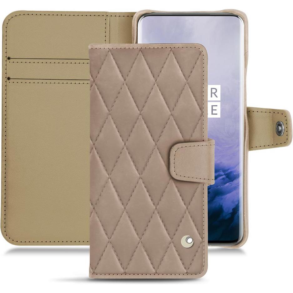 Noreve Lederschutzhülle Wallet (OnePlus 7 Pro), Smartphone Hülle, Beige