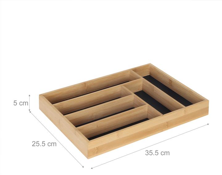 Relaxdays Besteckkasten Bambus