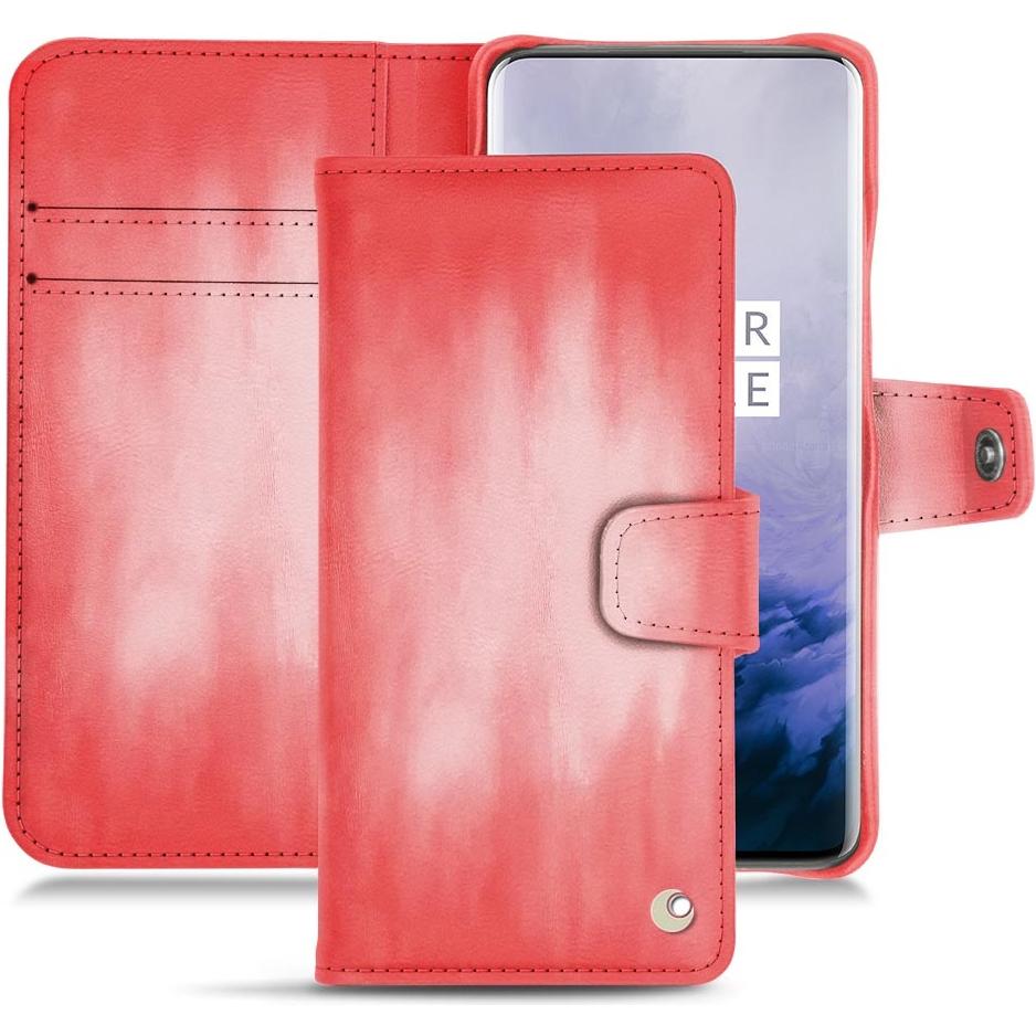 Noreve Lederschutzhülle Wallet (OnePlus 7 Pro), Smartphone Hülle, Rosa