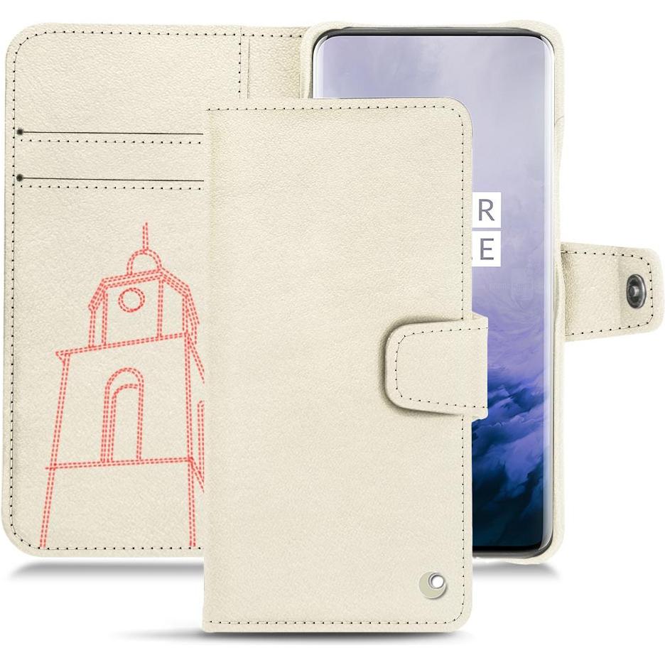 Noreve Lederschutzhülle Wallet (OnePlus 7 Pro), Smartphone Hülle, Weiss