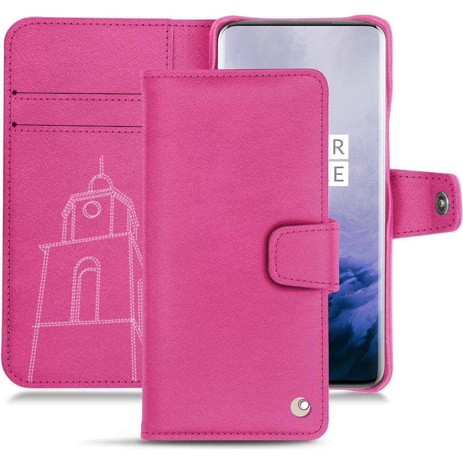 Noreve Lederschutzhülle Wallet (OnePlus 7 Pro), Smartphone Hülle, Rosa