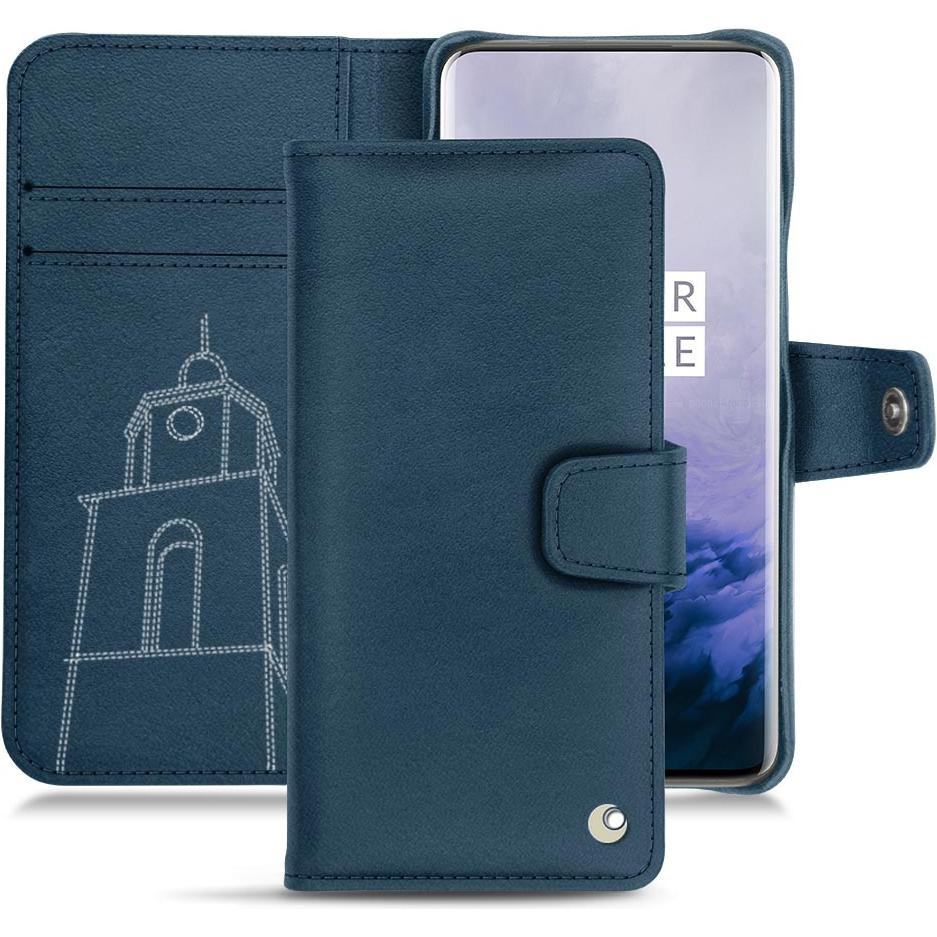 Noreve Lederschutzhülle Wallet (OnePlus 7 Pro), Smartphone Hülle, Blau