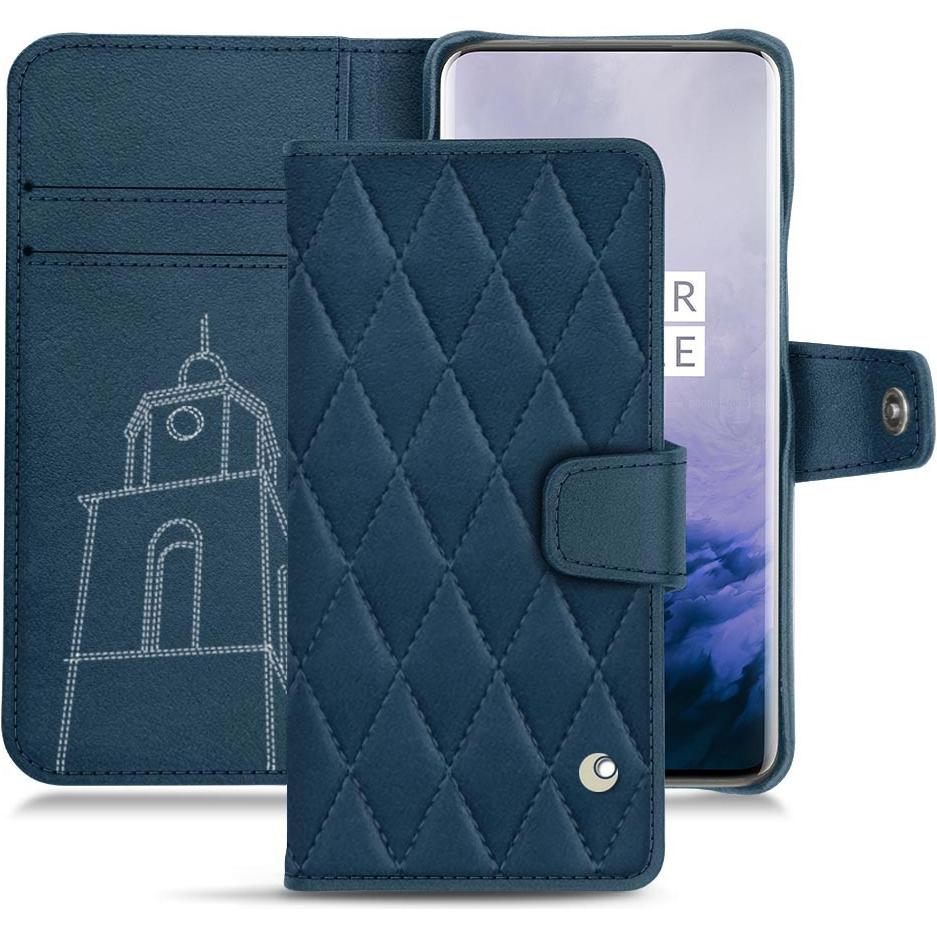 Noreve Lederschutzhülle Wallet (OnePlus 7 Pro), Smartphone Hülle, Blau