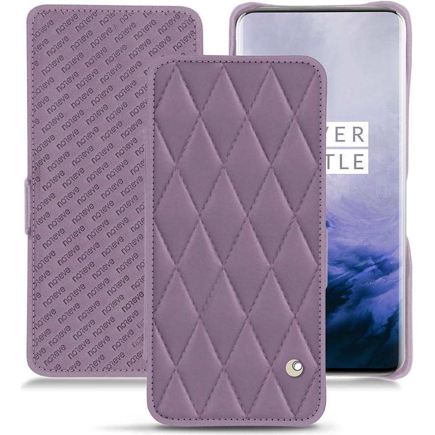 Noreve Lederschutzhülle horizontal (OnePlus 7 Pro), Smartphone Hülle, Violett