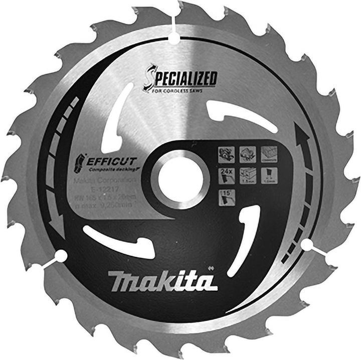 Productafbeelding Makita Zaagblad 165x1,5x20, 24Z EFFICUT