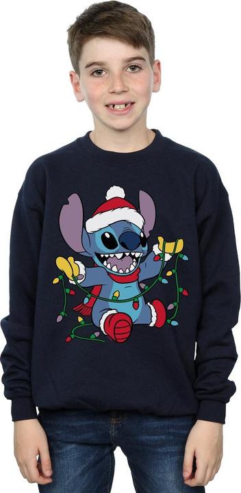 Produktbild Disney Lilo And Stitch Christmas Lights Sweatshirt Jungen (140, 146)