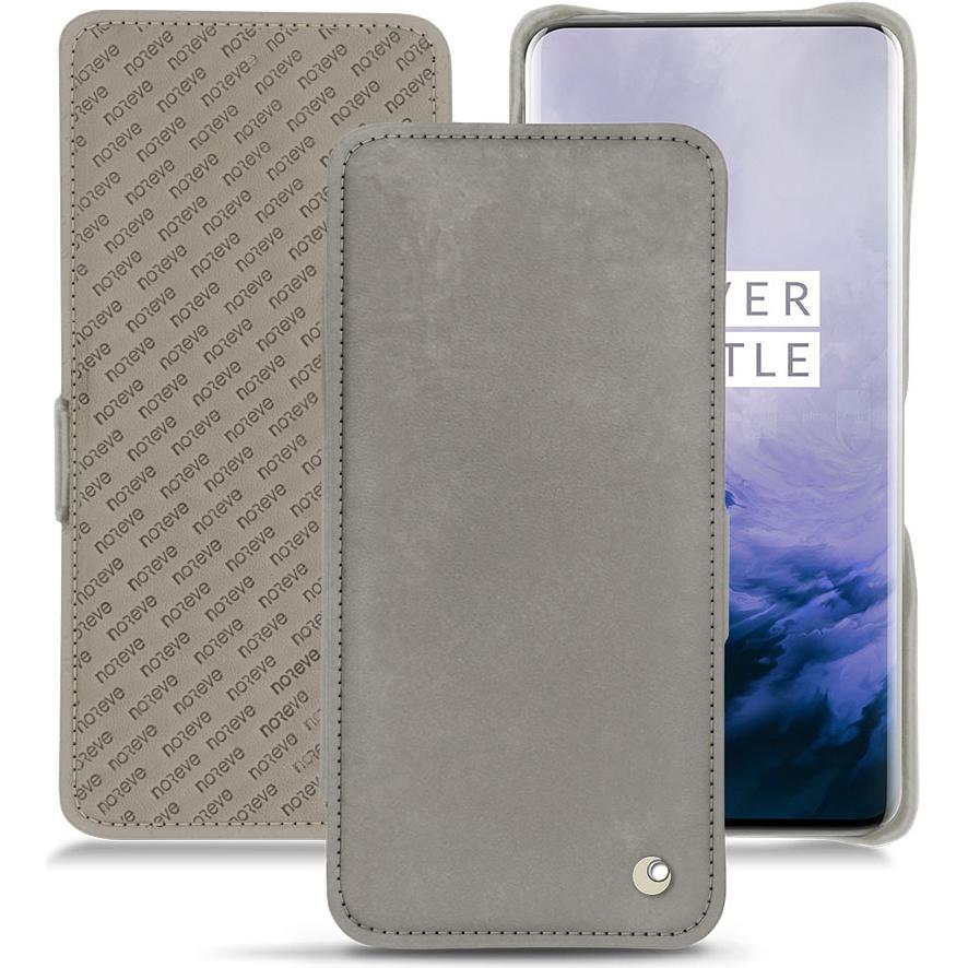 Noreve Lederschutzhülle horizontal (OnePlus 7 Pro), Smartphone Hülle, Grau