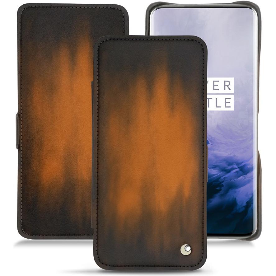 Thumbnail - Noreve Lederschutzhülle horizontal (OnePlus 7 Pro), Smartphone Hülle, Braun