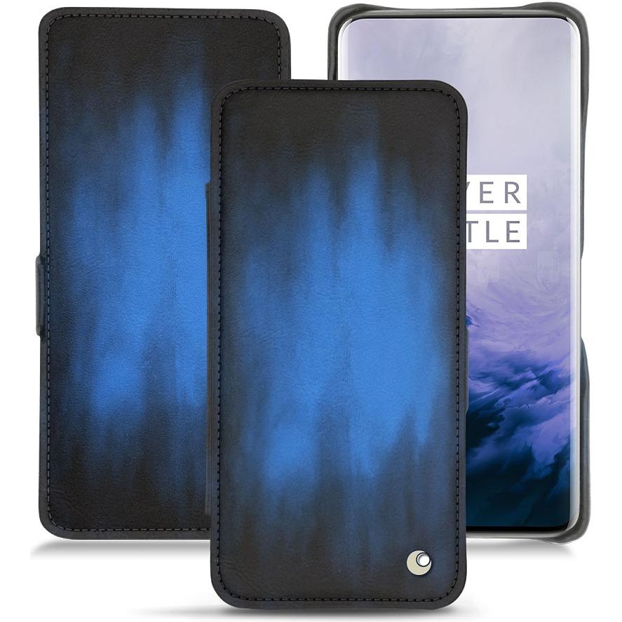 Thumbnail - Noreve Lederschutzhülle horizontal (OnePlus 7 Pro), Smartphone Hülle, Blau