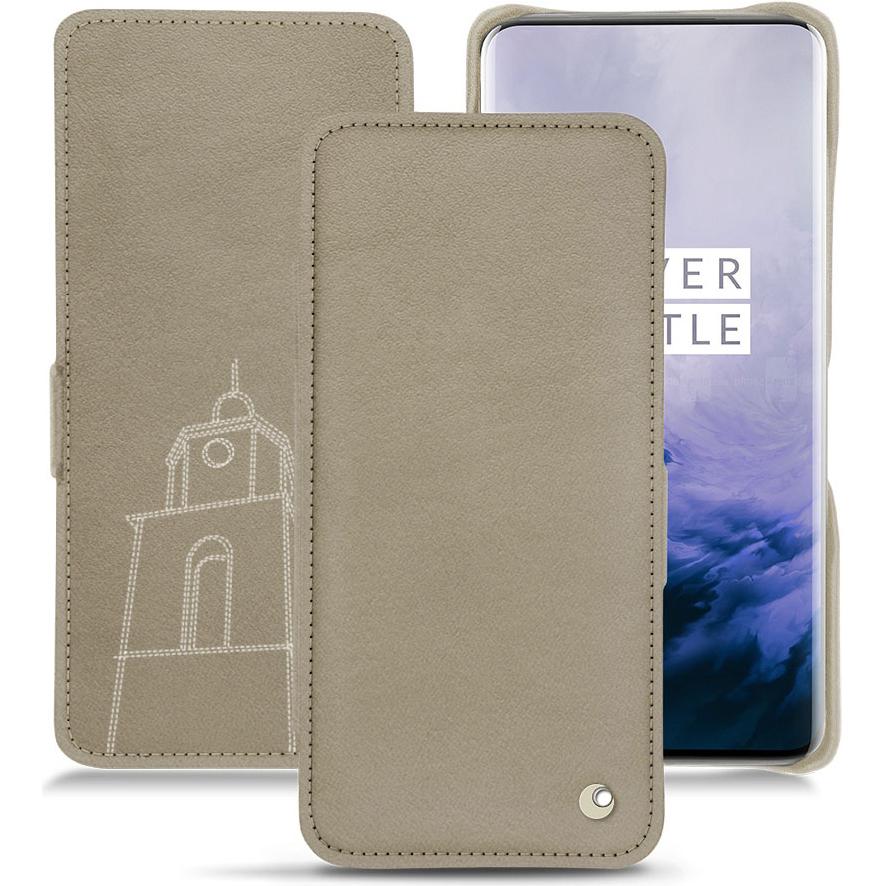 Noreve Lederschutzhülle horizontal (OnePlus 7 Pro), Smartphone Hülle, Beige