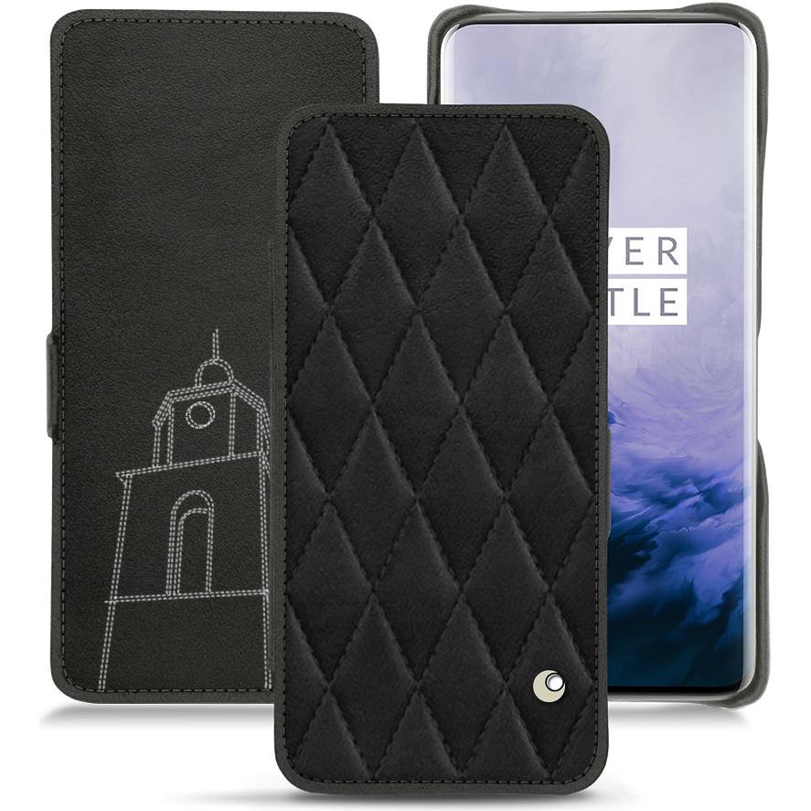 Noreve Lederschutzhülle horizontal (OnePlus 7 Pro), Smartphone Hülle, Schwarz