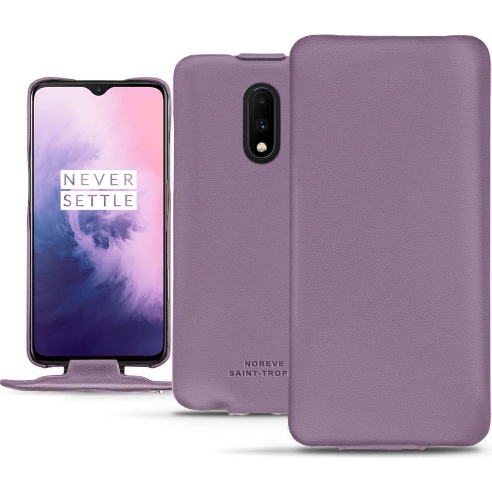 Thumbnail - Noreve Lederschutzhülle vertikal (OnePlus 7), Smartphone Hülle, Violett