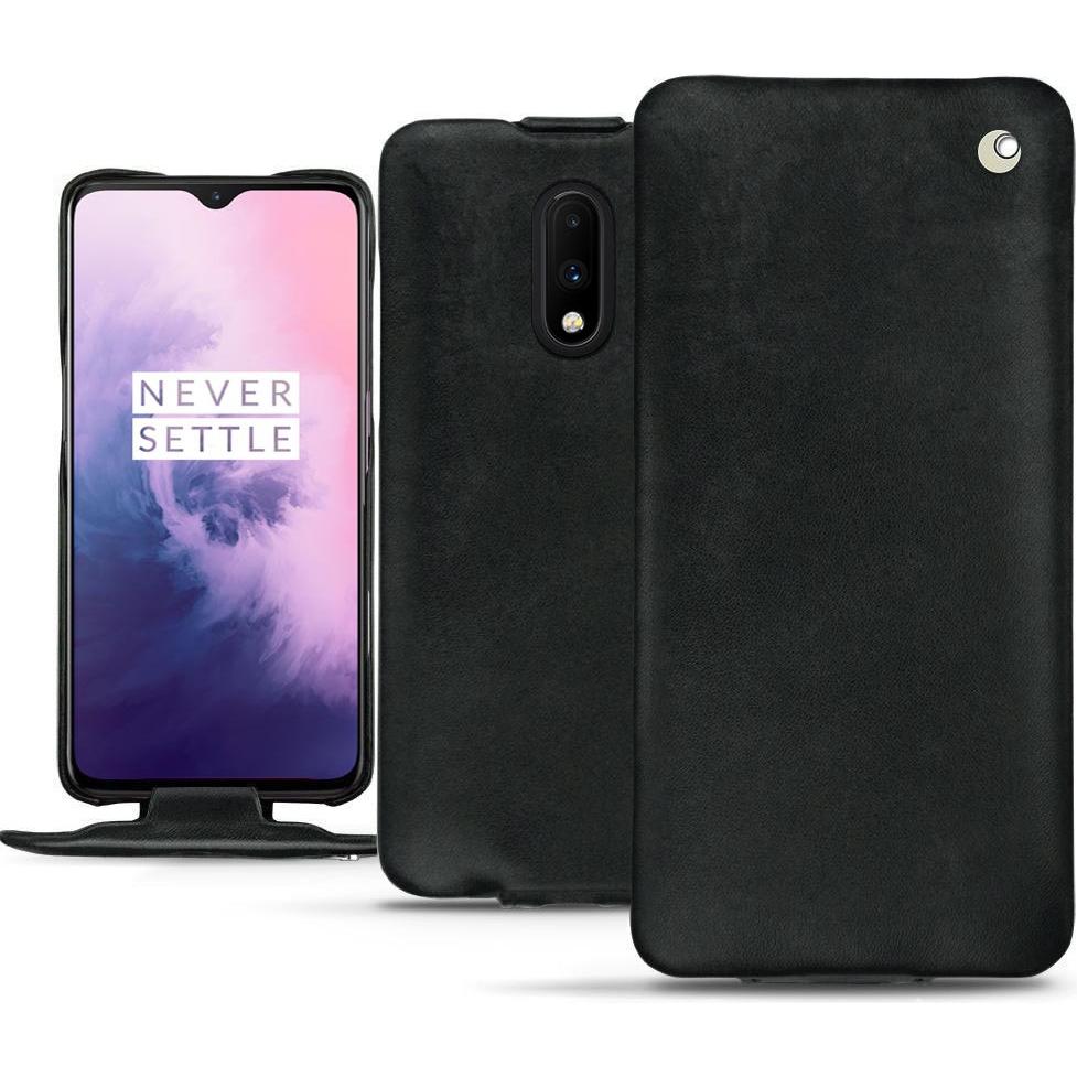 Noreve Lederschutzhülle vertikal (OnePlus 7), Smartphone Hülle, Schwarz