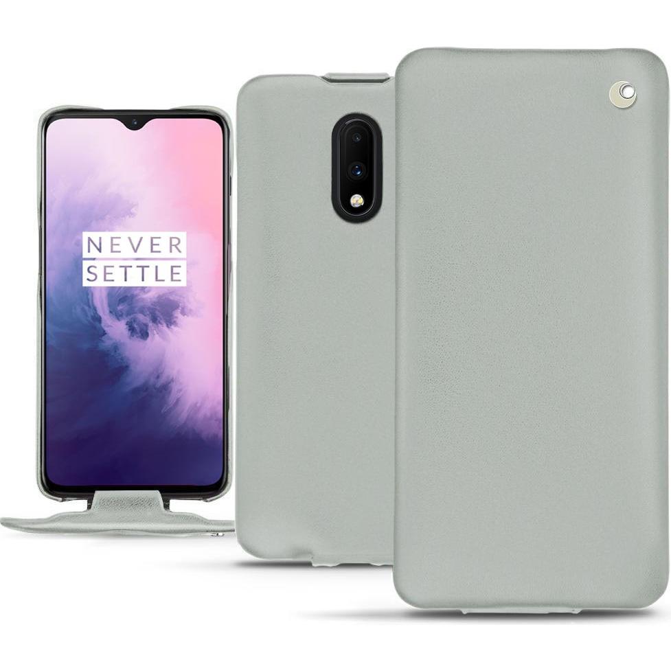 Noreve Lederschutzhülle vertikal (OnePlus 7), Smartphone Hülle, Grau