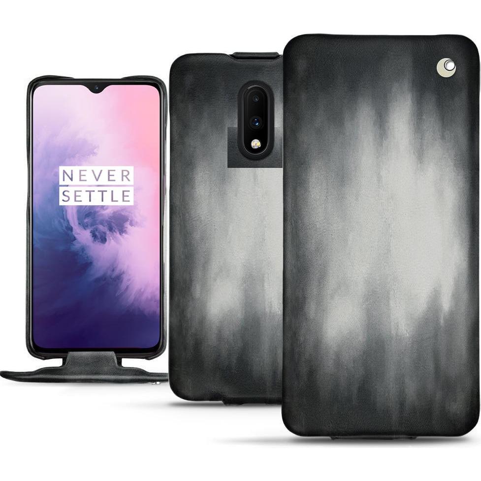 Noreve Lederschutzhülle vertikal (OnePlus 7), Smartphone Hülle, Grau