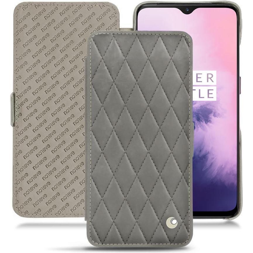 Thumbnail - Noreve Lederschutzhülle horizontal (OnePlus 7), Smartphone Hülle, Grau
