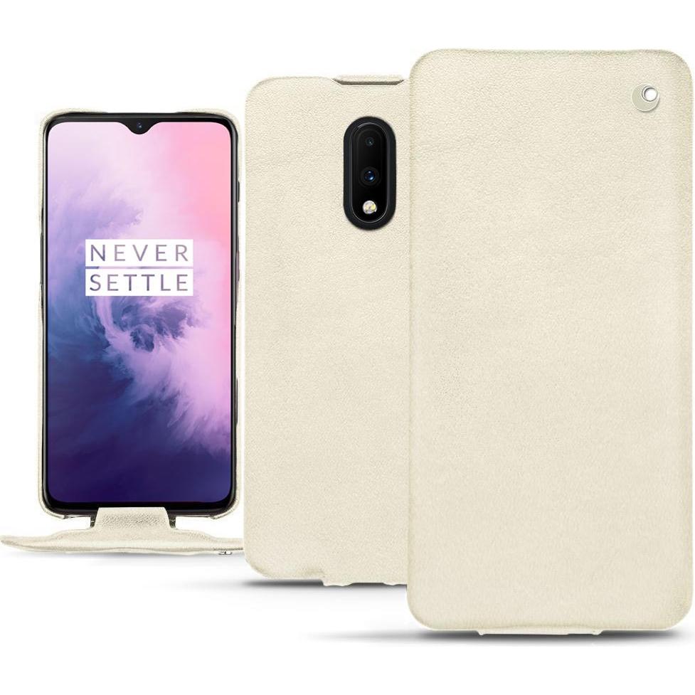Thumbnail - Noreve Lederschutzhülle vertikal (OnePlus 7), Smartphone Hülle, Weiss