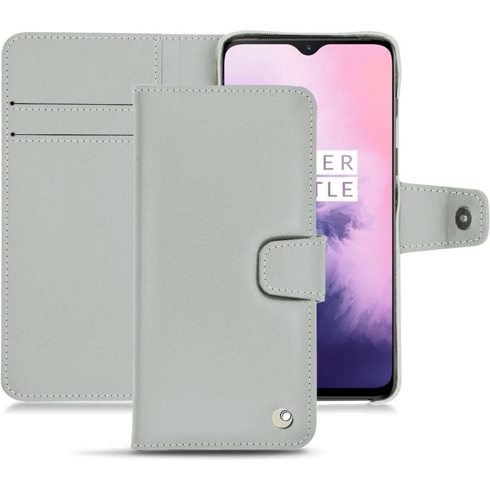 Noreve Lederschutzhülle Wallet (OnePlus 7), Smartphone Hülle, Grau