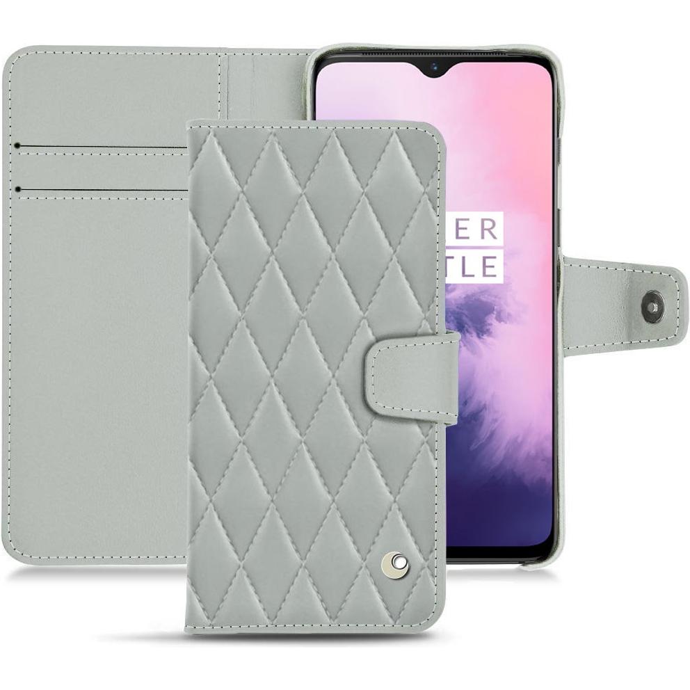 Thumbnail - Noreve Lederschutzhülle Wallet (OnePlus 7), Smartphone Hülle, Grau