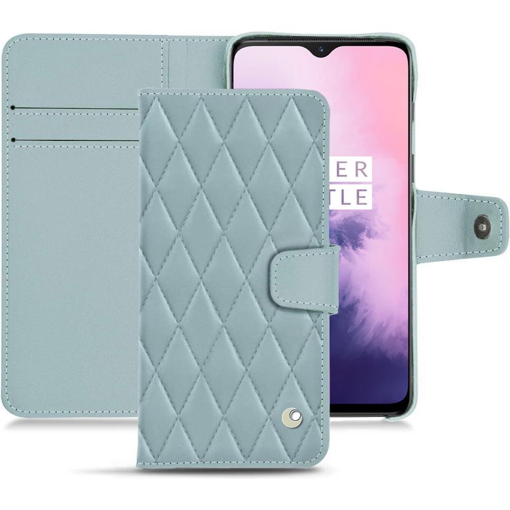 Noreve Lederschutzhülle Wallet (OnePlus 7), Smartphone Hülle, Blau