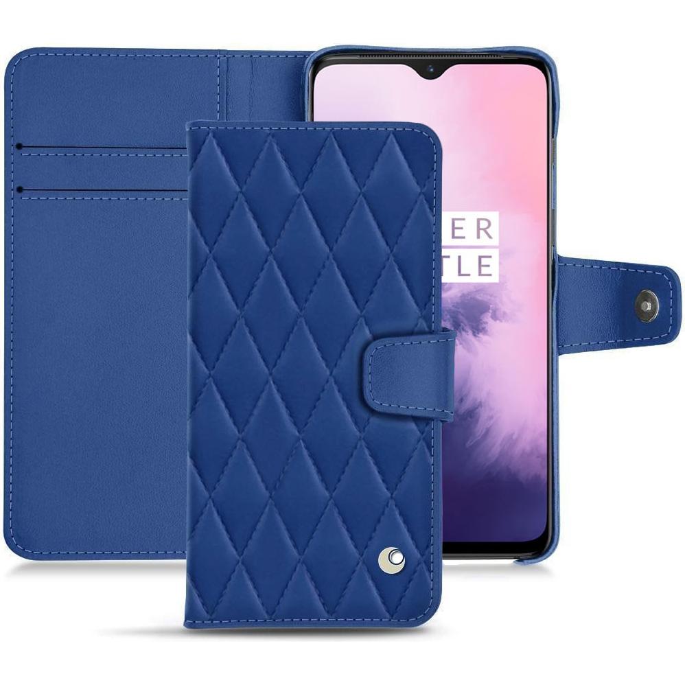 Noreve Lederschutzhülle Wallet (OnePlus 7), Smartphone Hülle, Blau