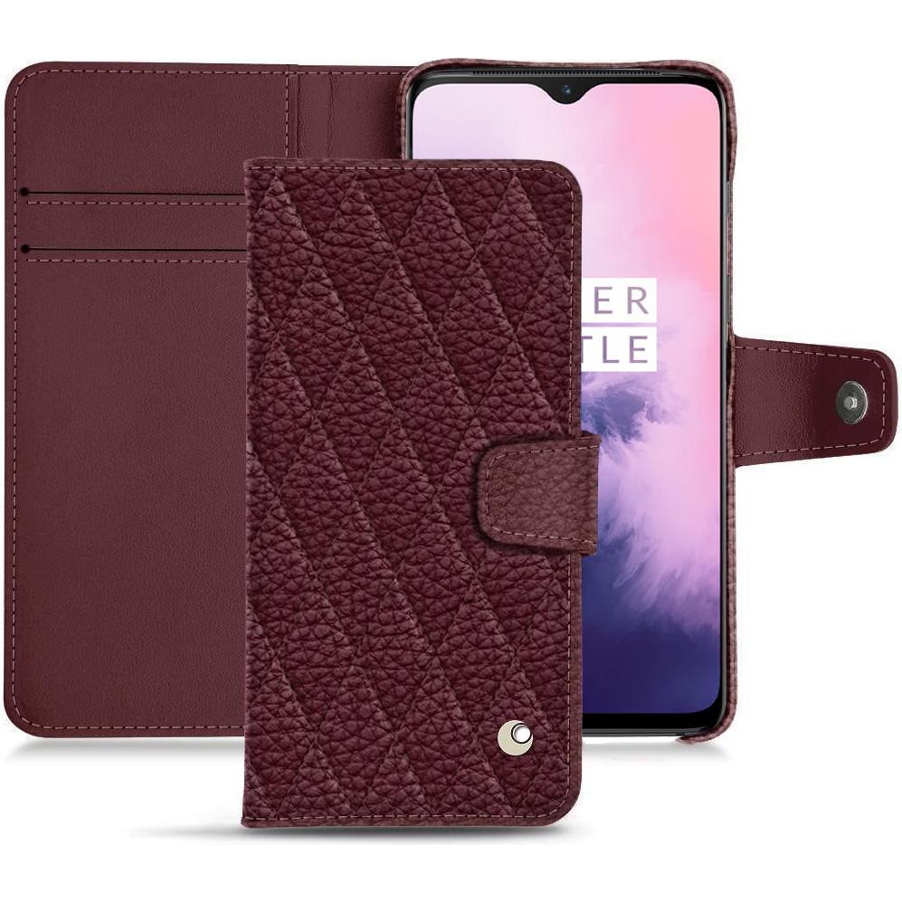Noreve Lederschutzhülle Wallet (OnePlus 7), Smartphone Hülle, Violett