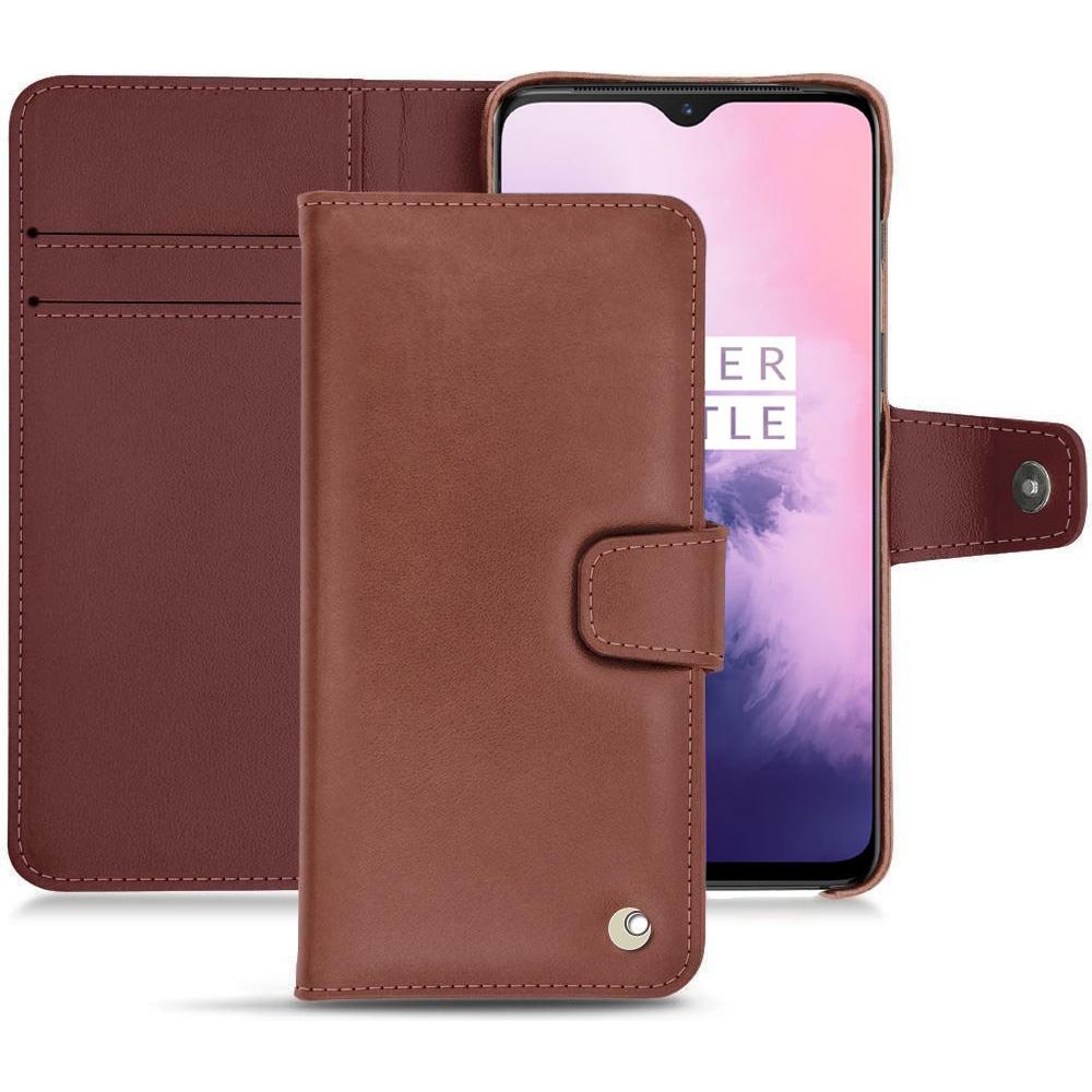 Noreve Lederschutzhülle Wallet (OnePlus 7), Smartphone Hülle, Rot
